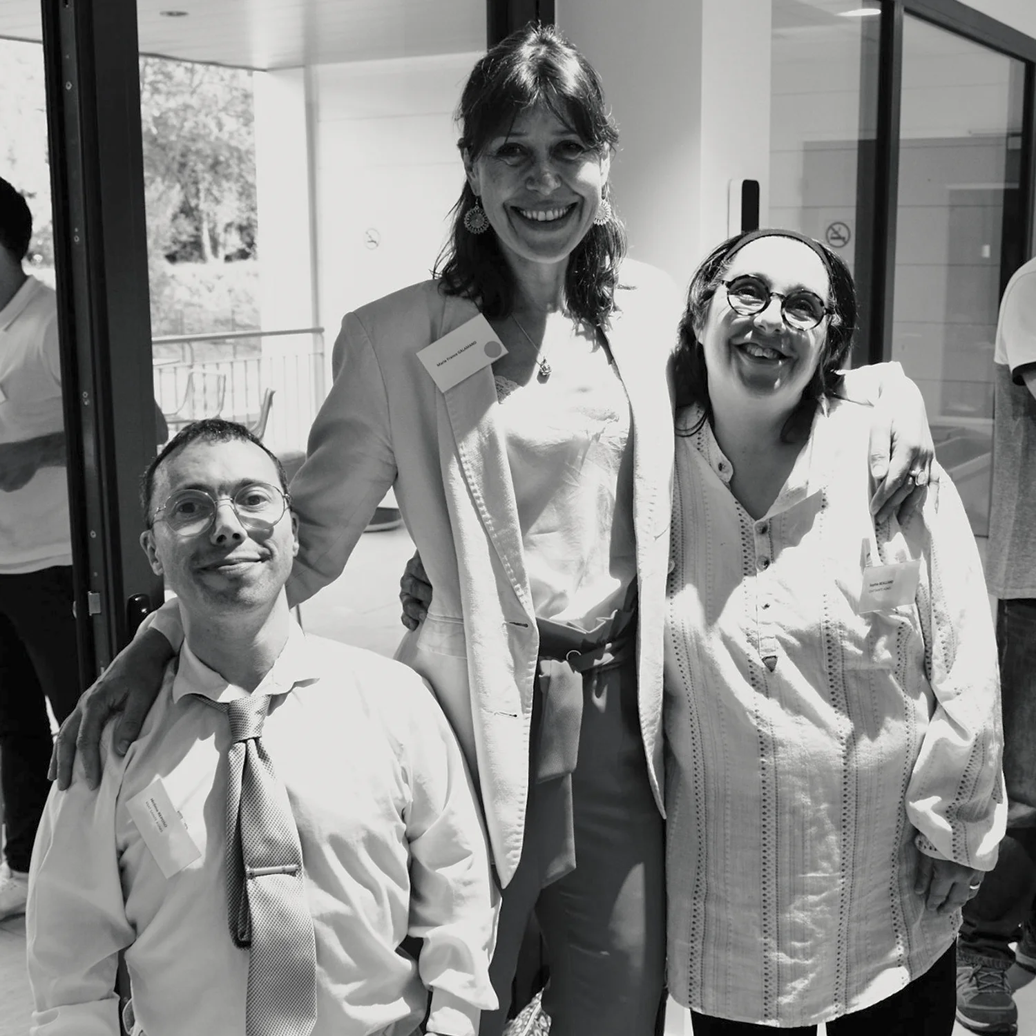 Assemblée générale 2024 du GETH - portrait de trois personnes souriantes côte à côte