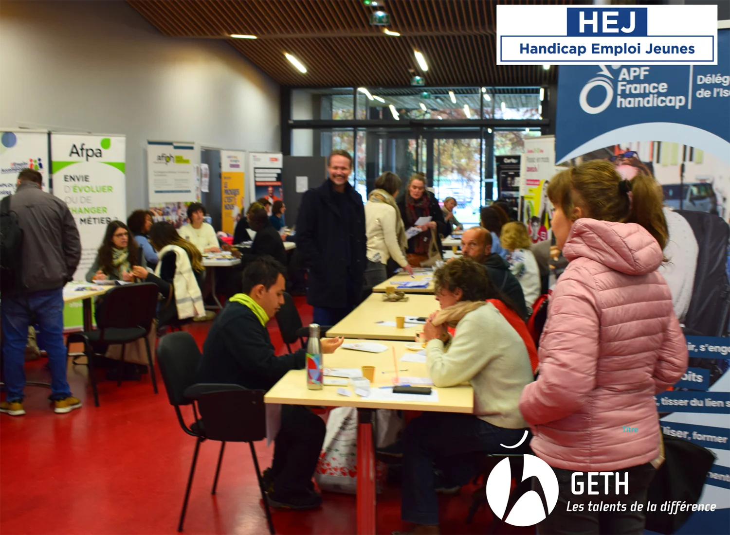 SEEPH 2024 - Stand partenaires GETH Journée HEJ 2024 Semaine européenne pour l'emploi des personnes handicapées (SEEPH) 2024 - stands des partenaires du GETH à la Journée HEJ - Handicap Emploi Jeunes 2024 à Grenoble