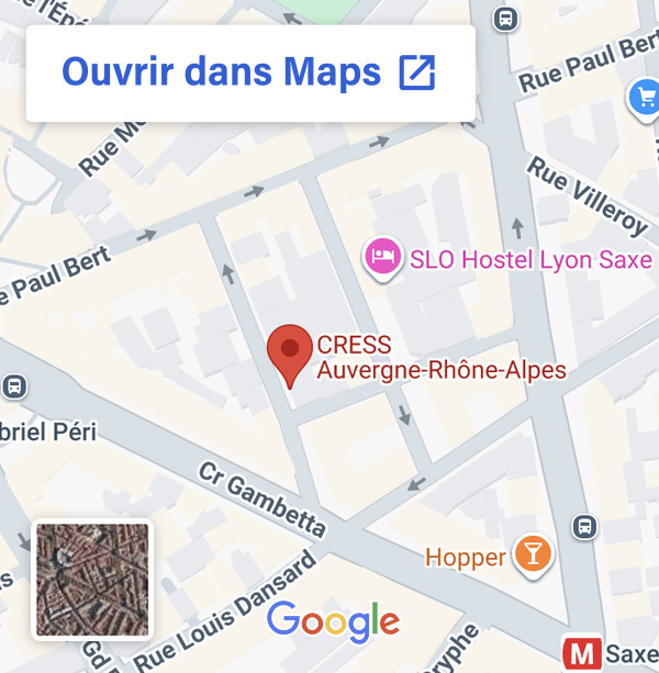Lien vers la Google Map du GETH à Lyon, Rhône